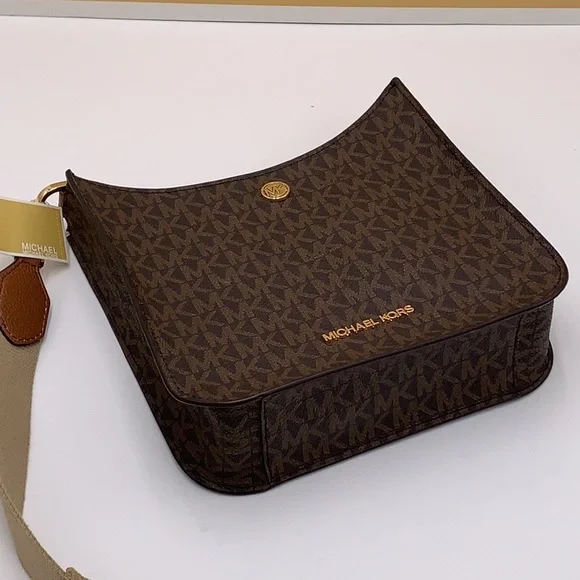 MICHAEL KORS Briley Small Logo Messenger Bag BROWN SIGNATURE COLOR - Picture 16 of 16